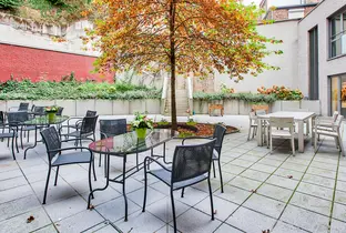 Terrasse de la résidence Clos sur la Fontaine