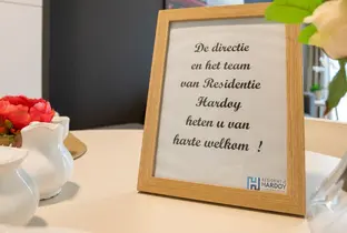 Message de bienvenue à la résidence Hardoy