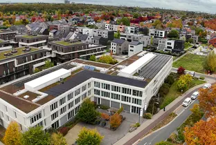 Extérieur vu de drone de la résidence Ter Eyke