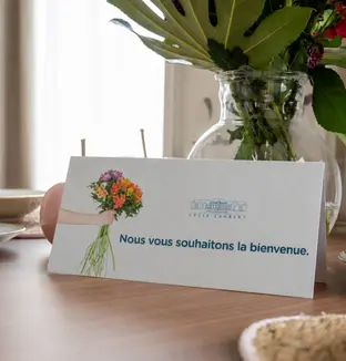 Message de bienvenue en français à la résidence Lucie Lambert