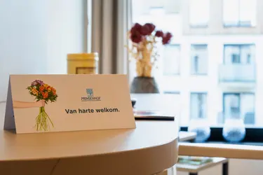 Message de bienvenue dans une chambre de la résidence Prinsenhof