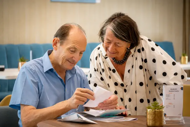 Habitants faisant leur gestion administrative à la résidence Pitthem AW